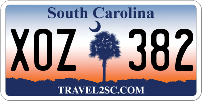 SC license plate XOZ382