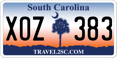 SC license plate XOZ383