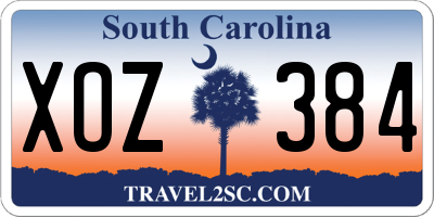 SC license plate XOZ384