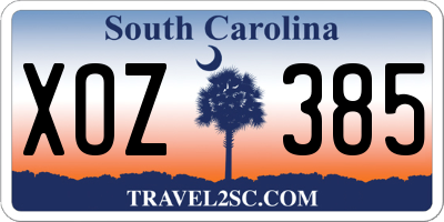 SC license plate XOZ385