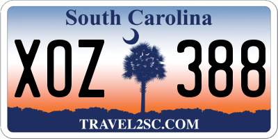 SC license plate XOZ388