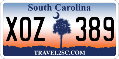 SC license plate XOZ389