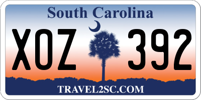 SC license plate XOZ392