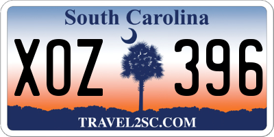 SC license plate XOZ396