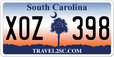 SC license plate XOZ398