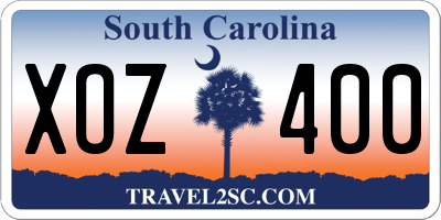 SC license plate XOZ400
