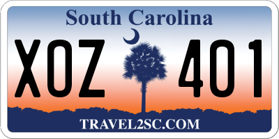 SC license plate XOZ401