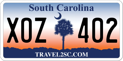 SC license plate XOZ402