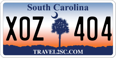 SC license plate XOZ404
