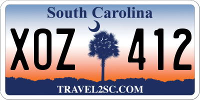 SC license plate XOZ412