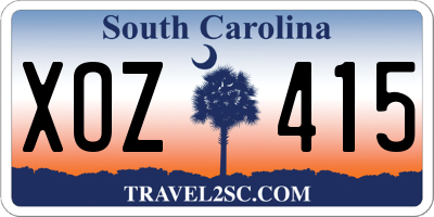 SC license plate XOZ415