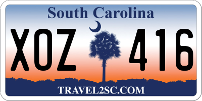 SC license plate XOZ416