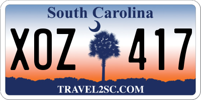SC license plate XOZ417
