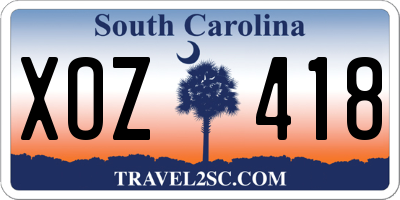 SC license plate XOZ418