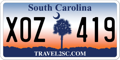 SC license plate XOZ419