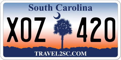 SC license plate XOZ420