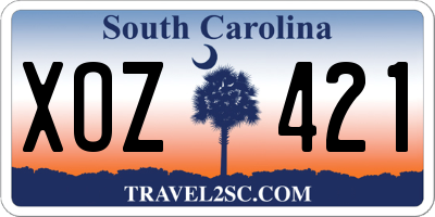 SC license plate XOZ421