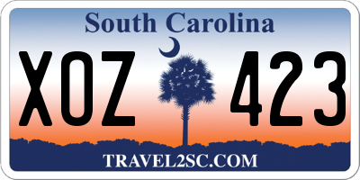SC license plate XOZ423