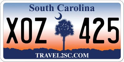 SC license plate XOZ425
