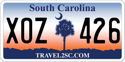 SC license plate XOZ426