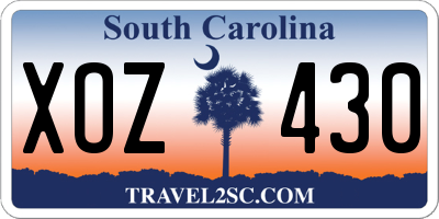 SC license plate XOZ430