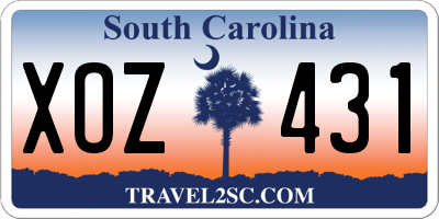 SC license plate XOZ431