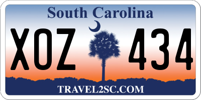 SC license plate XOZ434