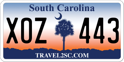 SC license plate XOZ443