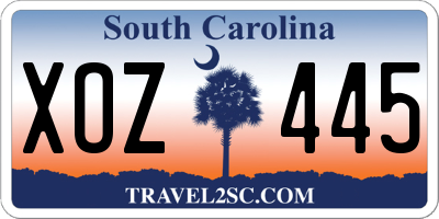SC license plate XOZ445
