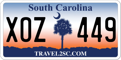 SC license plate XOZ449