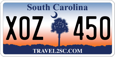 SC license plate XOZ450