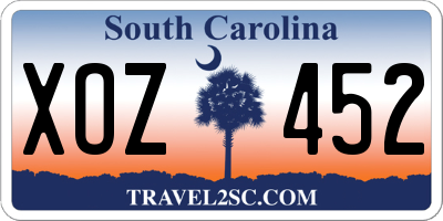 SC license plate XOZ452