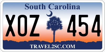 SC license plate XOZ454