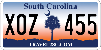SC license plate XOZ455