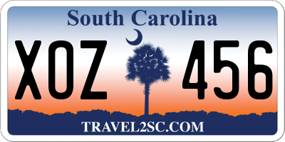 SC license plate XOZ456