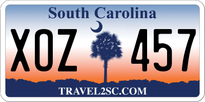 SC license plate XOZ457