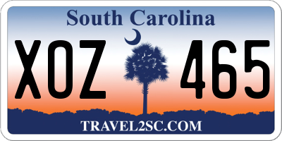 SC license plate XOZ465