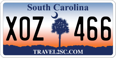 SC license plate XOZ466