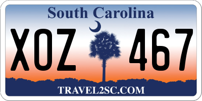 SC license plate XOZ467