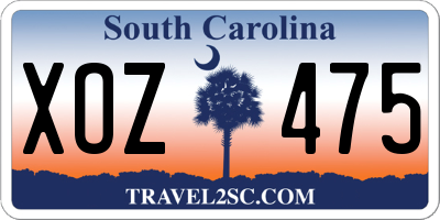 SC license plate XOZ475