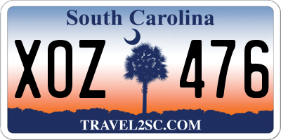 SC license plate XOZ476