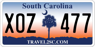 SC license plate XOZ477
