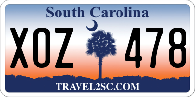 SC license plate XOZ478