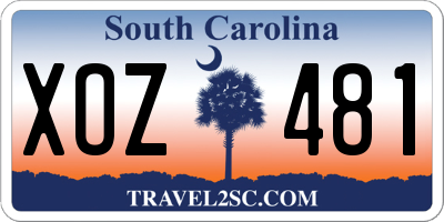 SC license plate XOZ481