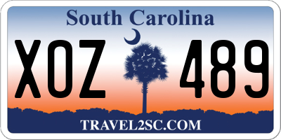 SC license plate XOZ489