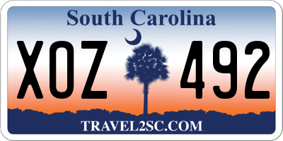 SC license plate XOZ492