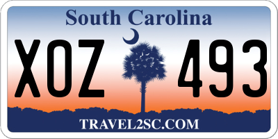 SC license plate XOZ493