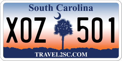SC license plate XOZ501