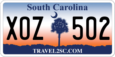 SC license plate XOZ502