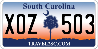 SC license plate XOZ503